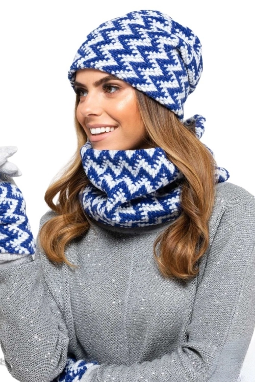 Madison czapka damska Kamea zimowa, z polarową podszewką, z wełną, rozmiar uniwersalny 54–60 cm, kolor niebieski