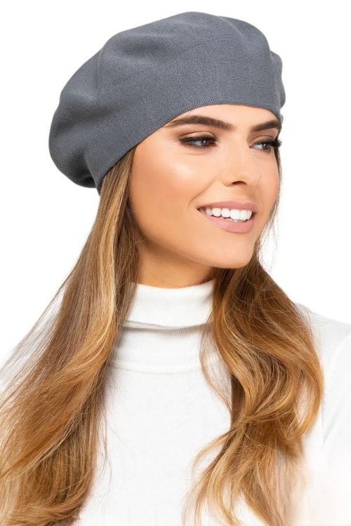 Nashville beret damski Kamea zimowy, 97% wiskozy, rozmiar uniwersalny 54–60 cm, kolor grafitowy
