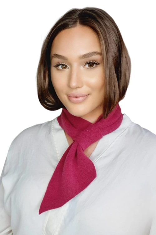 Szalik-08 damski Kamea zimowy, 80% wełny, 110 × 10 cm, kolor fuksja