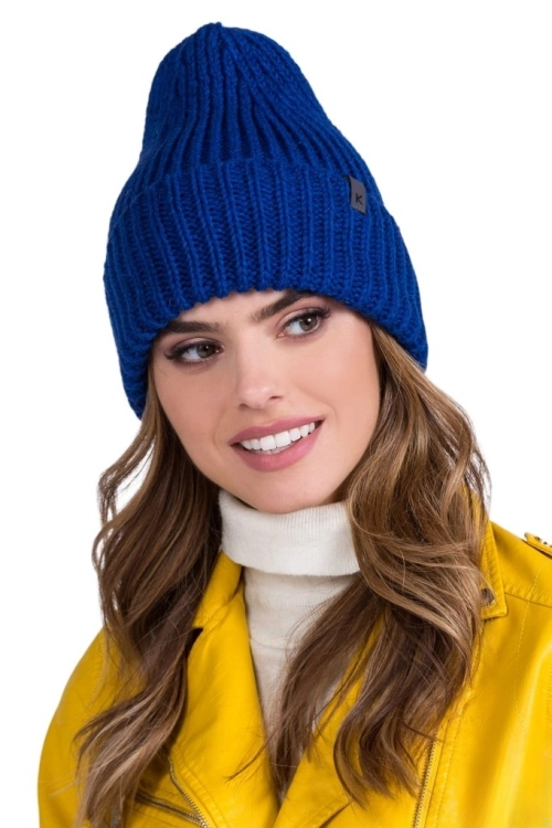 Puka czapka damska Kamea zimowa, z alpaką i wełną, rozmiar uniwersalny 54–60 cm, kolor niebieski