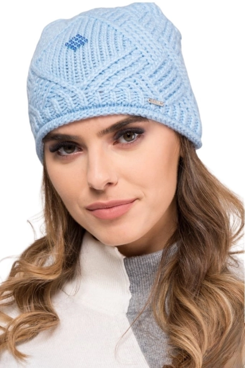 Paula czapka damska Kamea zimowa, z wełną, rozmiar uniwersalny 54–60 cm, kolor błękitny
