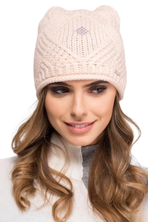 Paula czapka damska Kamea zimowa, z wełną, rozmiar uniwersalny 54–60 cm, kolor różowy