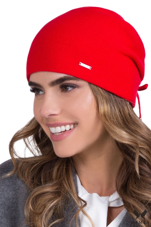 Gloria czapka damska Kamea zimowa, z wełną, rozmiar uniwersalny 54–60 cm, kolor koralowy