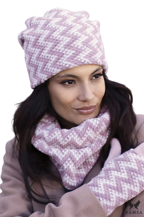 Madison czapka damska Kamea zimowa, z polarową podszewką, z wełną, rozmiar uniwersalny 54–60 cm, kolor różowy