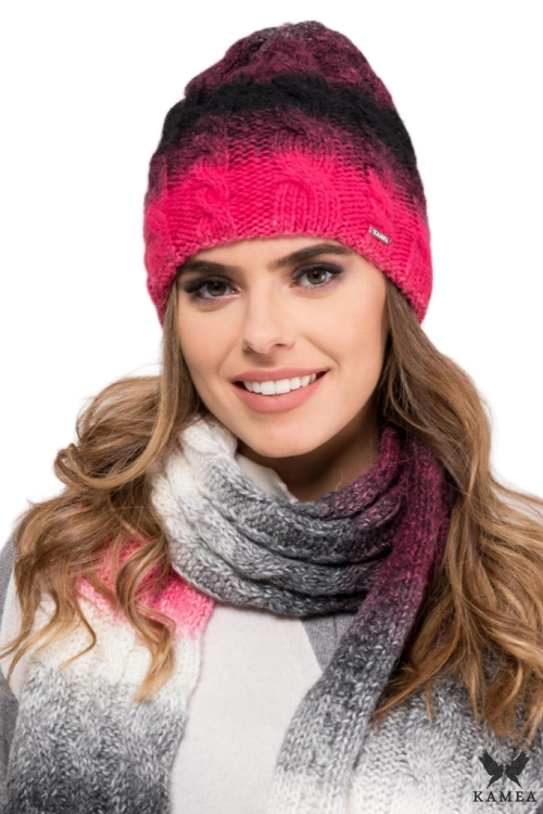 New Jersey czapka damska Kamea zimowa, z alpaką i wełną, rozmiar uniwersalny 54–60 cm, kolor malinowy