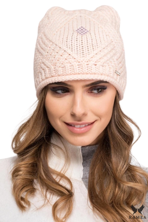 Paula czapka damska Kamea zimowa, z wełną, rozmiar uniwersalny 54–60 cm, kolor różowy