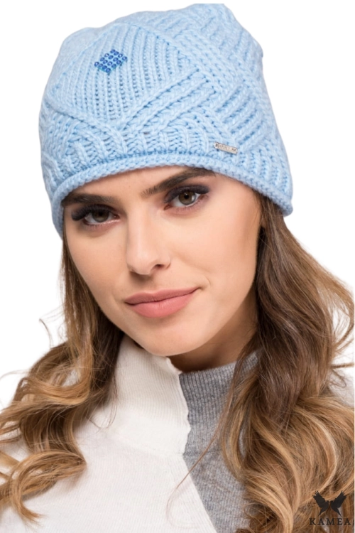 Paula czapka damska Kamea zimowa, z wełną, rozmiar uniwersalny 54–60 cm, kolor błękitny
